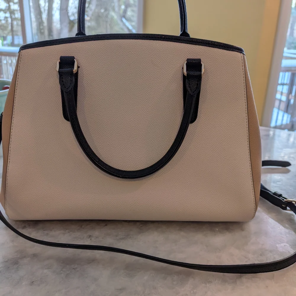 Coach Margot Satchel In Chalk/Fog Colorblock, Nwot. Classic Feminine Lux